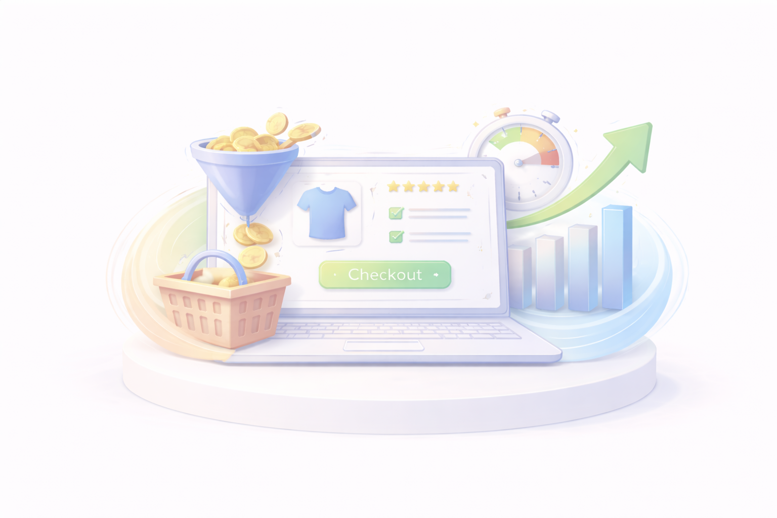 Абстрактно изображение за статия -Shopify специалисти с UX и CRO - микро-подобрения в продукта и касата, които вдигат реализацията